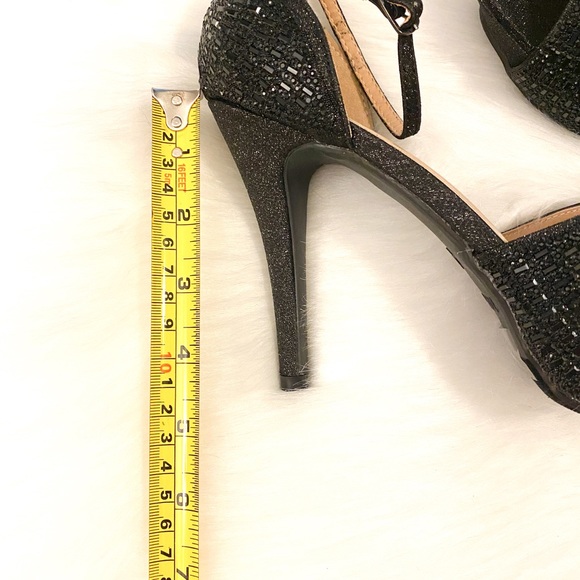 Black Platform High Heel with Rhinestones - Picture 4 of 7